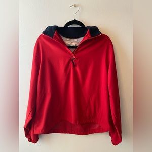 Red Pullover with Quarter Zip